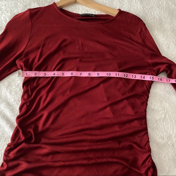 Gorgeous Burgundy Long Sleeve Ruched Dress - Picture 9 of 12